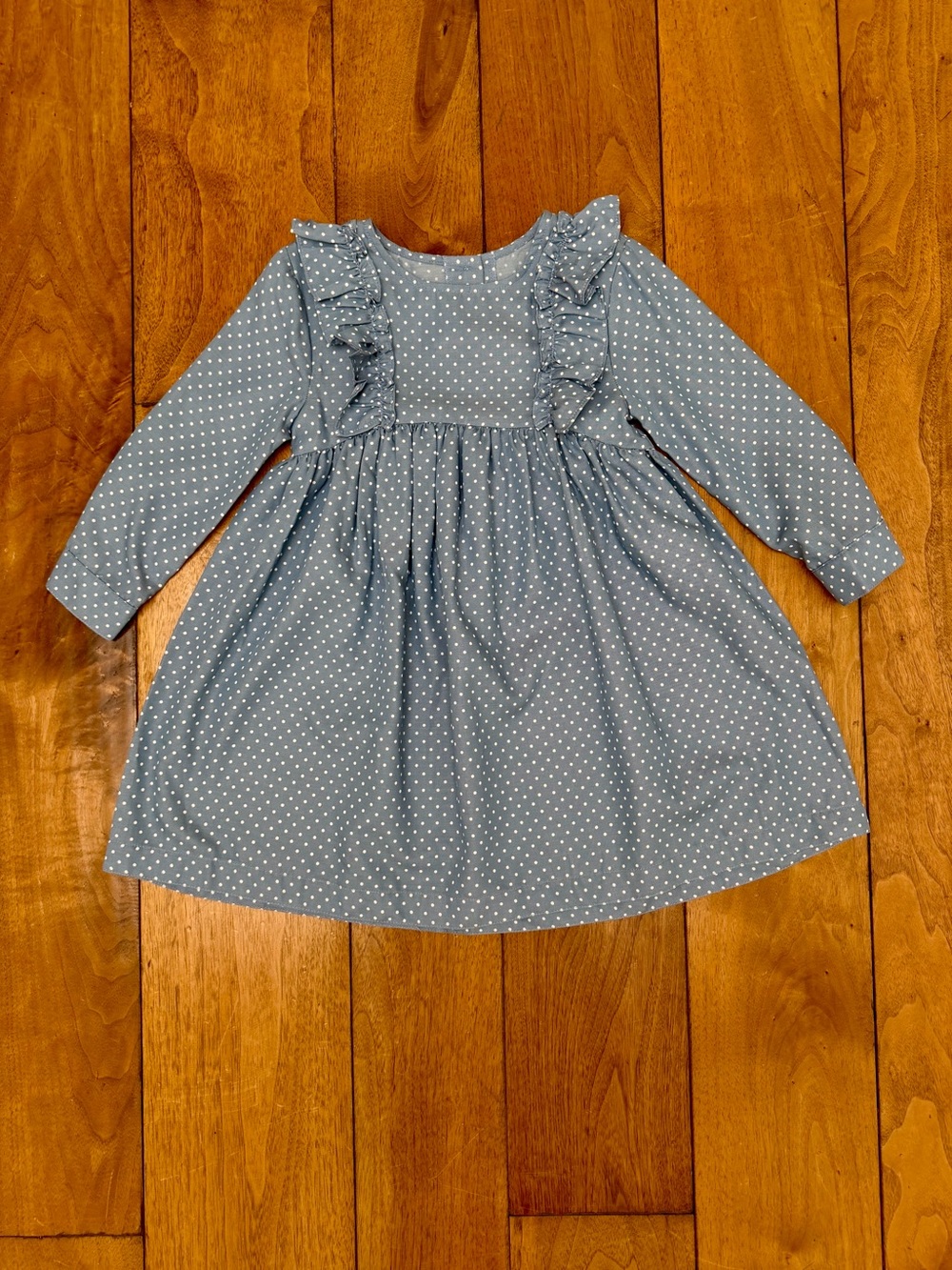 NWOT Blue Polka Dot Ruffle Dress Girls Size 4T